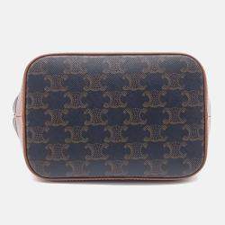 Pre Owned Celine Black Brown Leather and PVC Triumph Bucket Bag Small