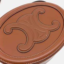 Pre Owned Celine Brown Leather Crossbody Oval Pulse