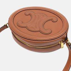 Pre Owned Celine Brown Leather Crossbody Oval Pulse