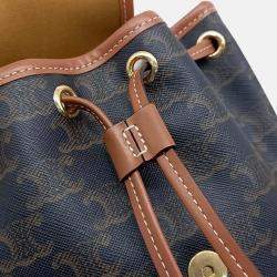 Pre Owned Celine Brown Coated Canvas and Leather Folco Mini Backpack