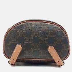 Pre Owned Celine Brown Coated Canvas and Leather Folco Mini Backpack