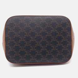 Pre Owned Celine Black Brown Coated Canvas and Leather Triumph Bucket Bag