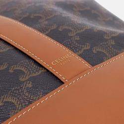 Pre Owned Celine Black Brown Coated Canvas and Leather Triumph Bucket Bag