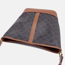 Pre Owned Celine Black Brown Coated Canvas and Leather Triumph Bucket Bag