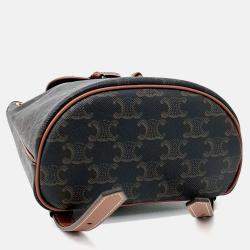 Pre Owned Celine Brown Leather and PVC Folco Mini Backpack