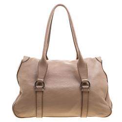 Pre Owned Celine Beige Leather Boston Bag