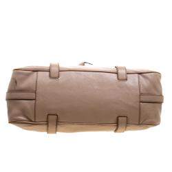 Pre Owned Celine Beige Leather Boston Bag