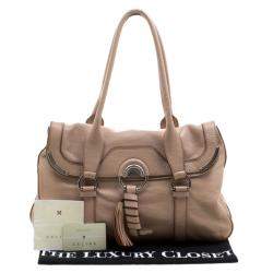 Pre Owned Celine Beige Leather Boston Bag