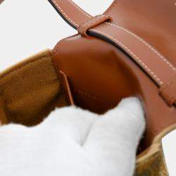 Pre Owned Celine Brown Mini Calfskin Leopard Print Claude Crossbody