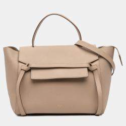 Pre Owned Celine Beige Mini Grained Calfskin Belt Bag