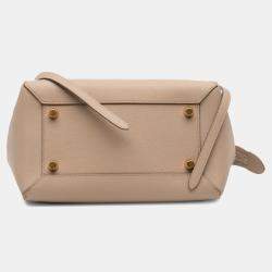 Pre Owned Celine Beige Mini Grained Calfskin Belt Bag