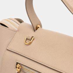 Pre Owned Celine Beige Mini Grained Calfskin Belt Bag