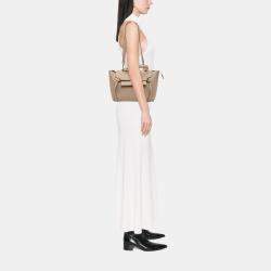 Pre Owned Celine Beige Mini Grained Calfskin Belt Bag