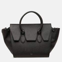 Pre Owned Celine Black Medium Grained Calfskin Tie Knot Tote