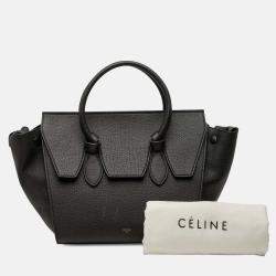 Pre Owned Celine Black Medium Grained Calfskin Tie Knot Tote