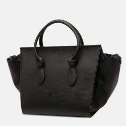 Pre Owned Celine Black Medium Grained Calfskin Tie Knot Tote