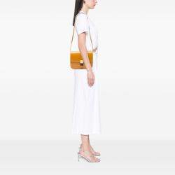 Pre Owned Celine Yellow Medium Calfskin Classic Box