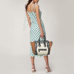 Pre Owned Celine Tricolor Leather and Suede Mini Luggage Tote