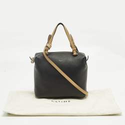 Pre Owned Celine Black/Beige Leather Soft Cube Satchel