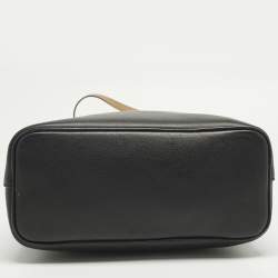 Pre Owned Celine Black/Beige Leather Soft Cube Satchel