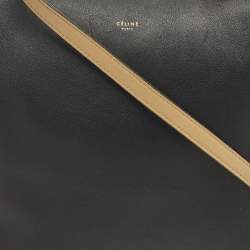 Pre Owned Celine Black/Beige Leather Soft Cube Satchel