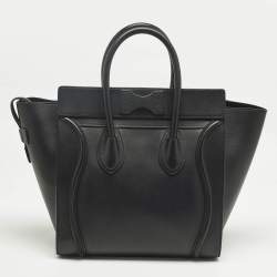 Pre Owned Celine Black Leather Mini Luggage Tote