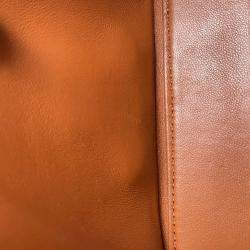 Pre Owned Celine Claude Triomphe Shoulder Ivory/Brown Pvc Leather