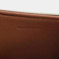 Pre Owned Celine Claude Triomphe Shoulder Ivory/Brown Pvc Leather