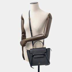 Pre Owned Celine Belt Bag Black Leather Size Nano