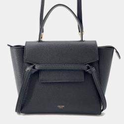 Pre Owned Celine Belt Bag Black Leather Size Nano