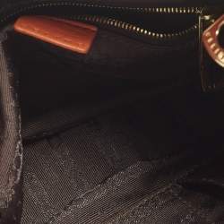 Pre Owned Celine Triomphe Crystals Orange Leather Shoulder Bag