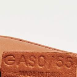 Pre Owned Celine Triomphe Crystals Orange Leather Shoulder Bag