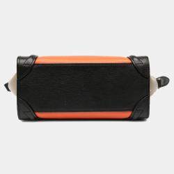 مملوكة مسبقًا Celine Orange Nano Tricolor Leather Luggage Tote
