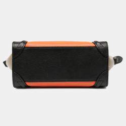 مملوكة مسبقًا Celine Orange Nano Tricolor Leather Luggage Tote