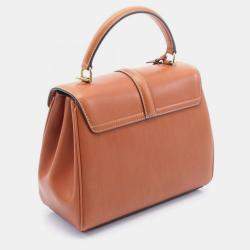 Pre Owned Celine 16 Seize Small Handbag Leather Women'S Brown