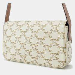 Pre Owned حقيبة كتف سيلين كلود قماش مطلي تريومف أبيض