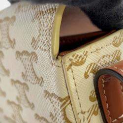 Pre Owned حقيبة كتف سيلين كلود قماش مطلي تريومف أبيض