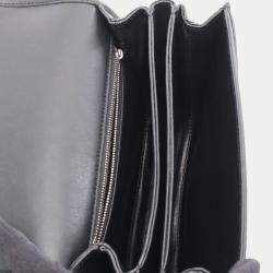 مملوكة مسبقًا Celine Triomphe Black Leather Shoulder Bag