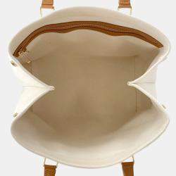 Pre Owned Celine Horizontal Cabas Natural/Brown Canvas Leather