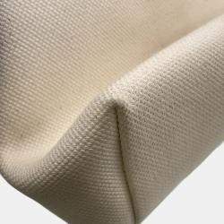 Pre Owned Celine Horizontal Cabas Natural/Brown Canvas Leather