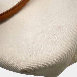 Pre Owned Celine Horizontal Cabas Natural/Brown Canvas Leather