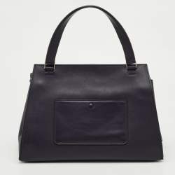 Pre Owned Celine Edge Large Purple/Grey Leather Top Handle Bag