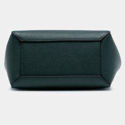 مملوكة مسبقًا حقيبة يد سيلين حزام جلد العجل محبب نانو أخضر