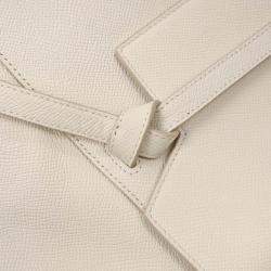 مملوكة مسبقًا حقيبة يد سيلين حزام بيضاء بحمالة كتف مزدوجة