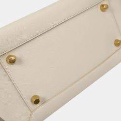 مملوكة مسبقًا حقيبة يد سيلين حزام بيضاء بحمالة كتف مزدوجة