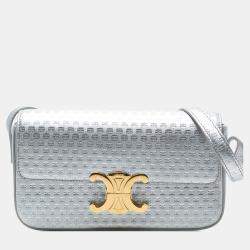 Pre Owned حقيبة كتف سيلين كلود جلد عجل لامع تريومف فضية