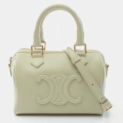 مملوكة مسبقًا Celine Small Boston Cuir Triomphe Handbag Leather Green