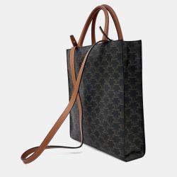 مملوكة مسبقًا Celine Brown PVC Triumph Cabas Vertical Small