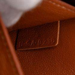 Pre Owned Celine Blue Brown Small Maillon Triomphe Jacquard and Calfskin Crecy Crossbody