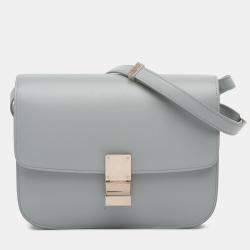 Pre Owned Celine Grey Medium Liege Calfskin Classic Box
